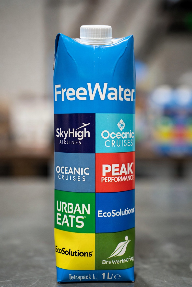 Premium-Mineralwasser Karton mit Werbeflächen